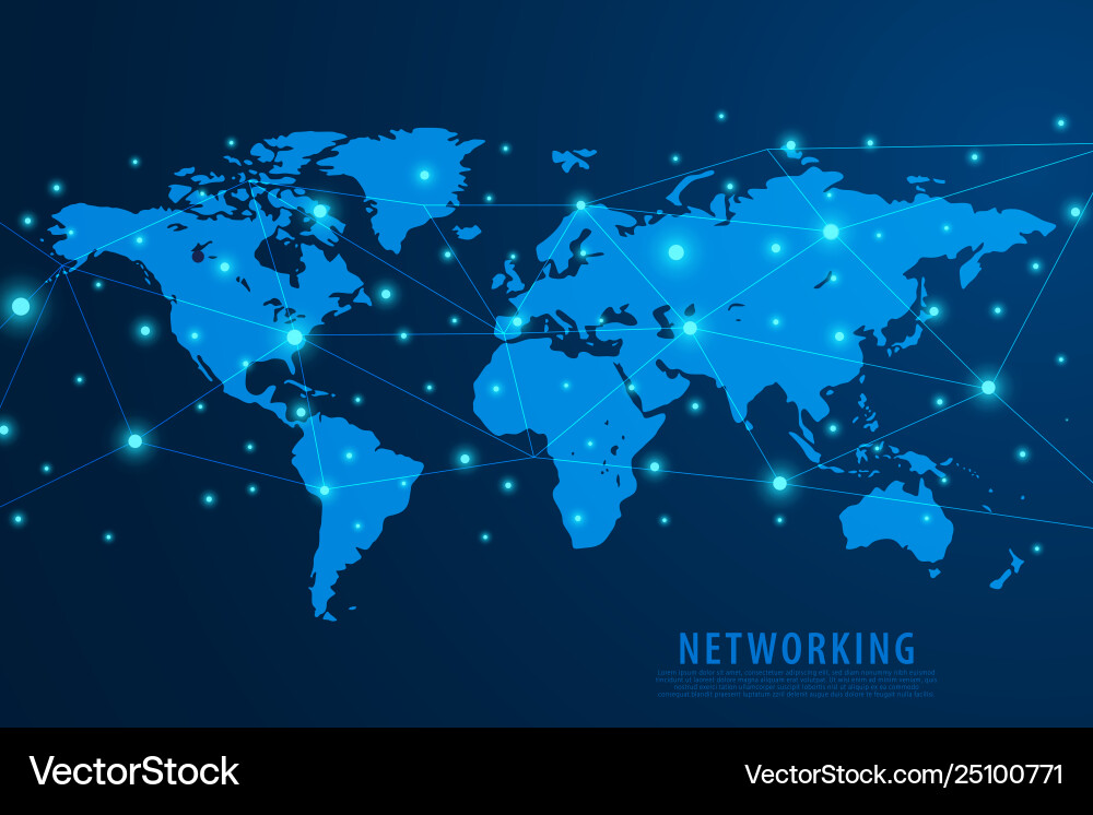 Global Network Connection - World Map vector image