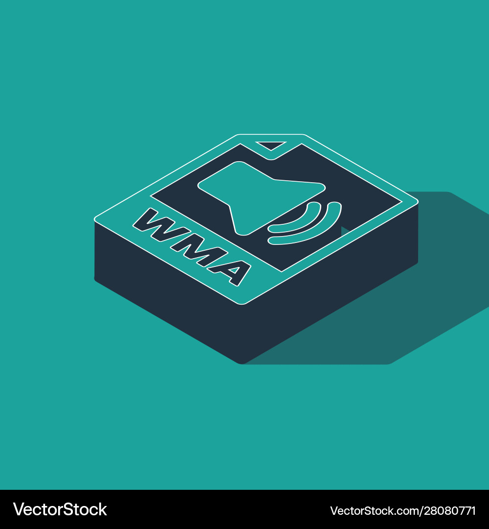 Isometric wma file document download button Vector Image