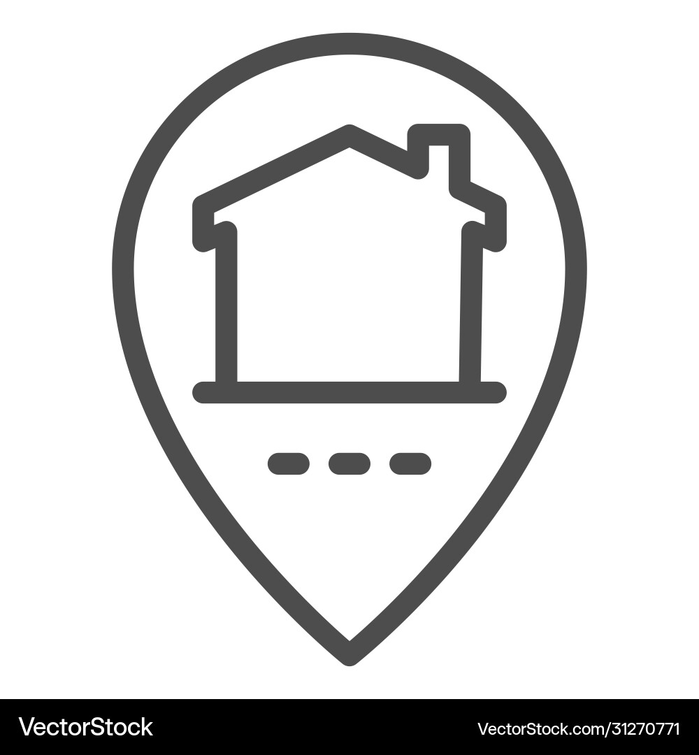 Location pointer and building line icon smart Location pointer and building line icon smart vector image