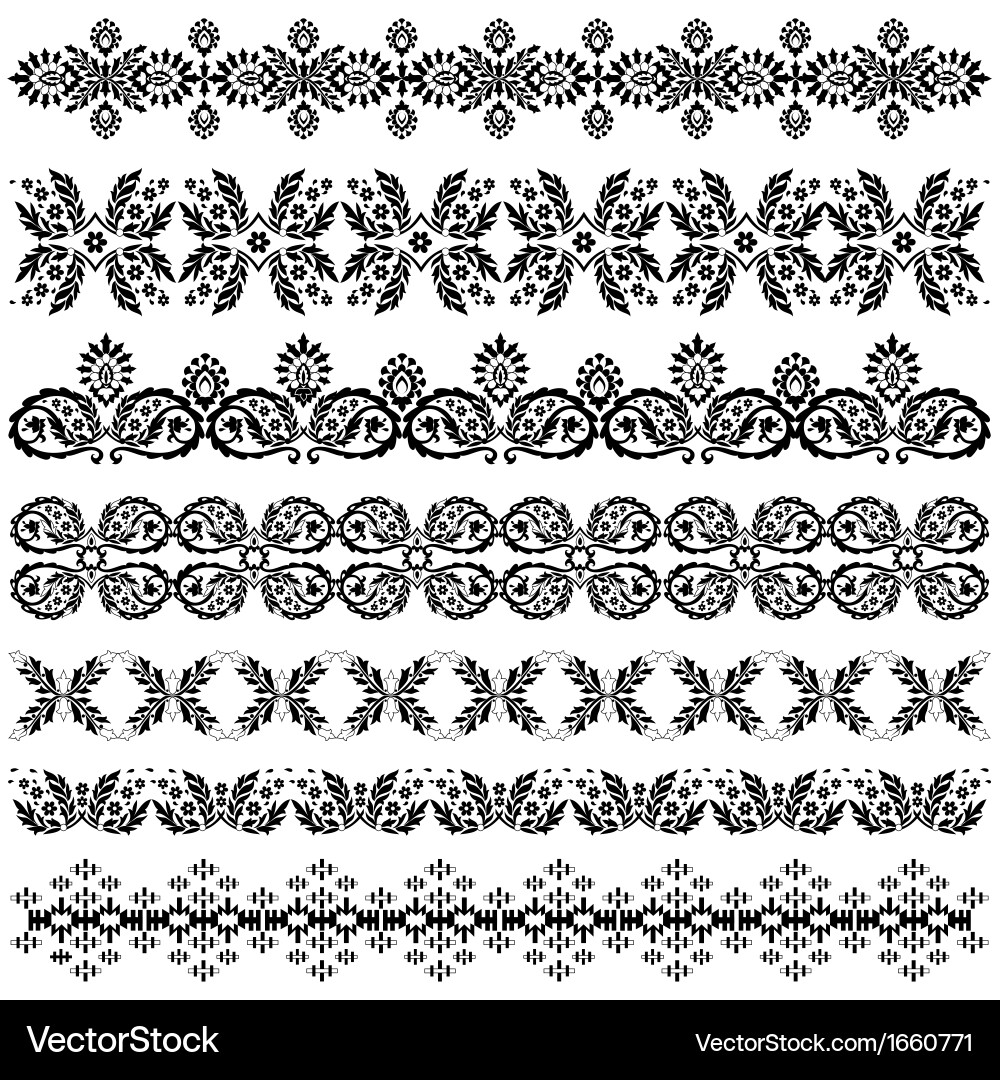 Ottoman serial patterns three Vector Image