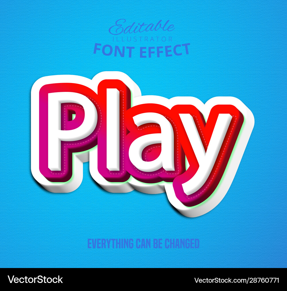 Play text editable font effect Vector Image