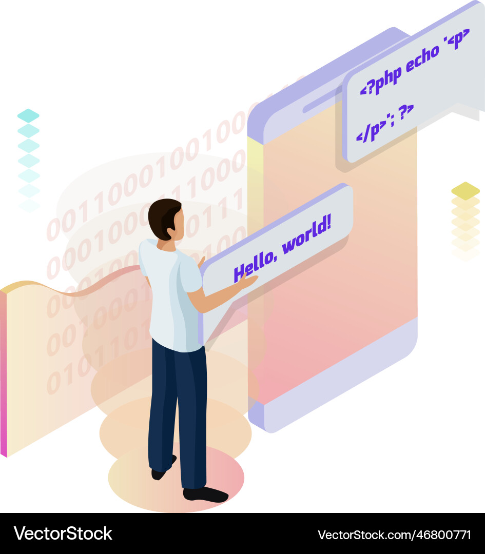 Programming isometric concept Programming isometric concept vector image