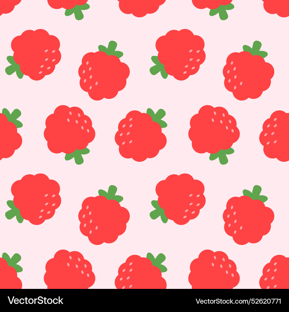 Raspberry seamless pattern simple vec Raspberry seamless pattern simple vec vector image