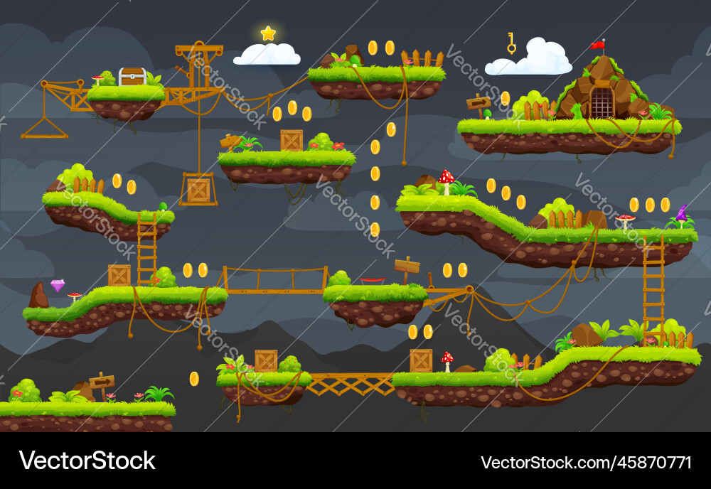 Retro Game Level Map vector image