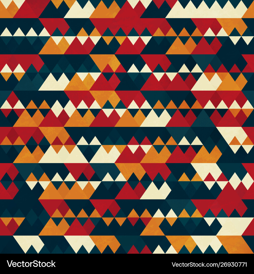 Retro Geometric Triangle Pattern Vector Image