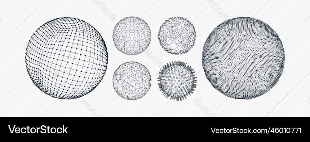 Sphere with connected lines and dots wireframe Sphere with connected lines and dots wireframe vector image
