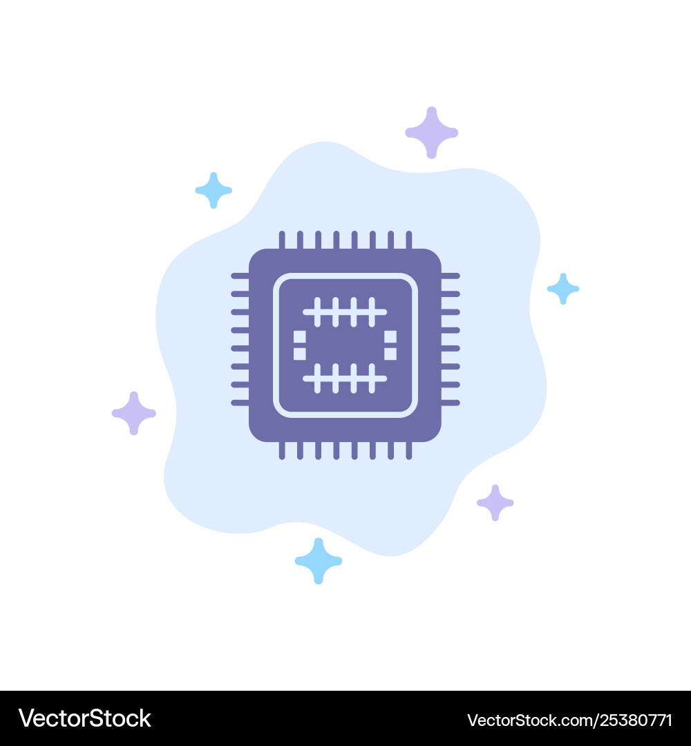 System tech technology cpu blue icon on abstract System tech technology cpu blue icon on abstract vector image