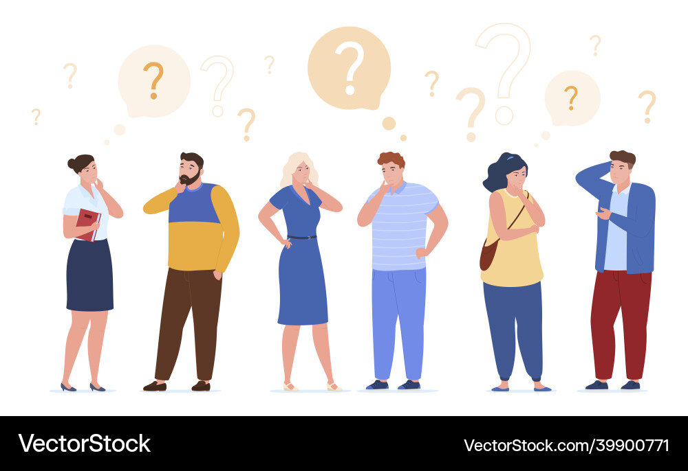 Thinking man and woman surrounded by thought Thinking man and woman surrounded by thought vector image