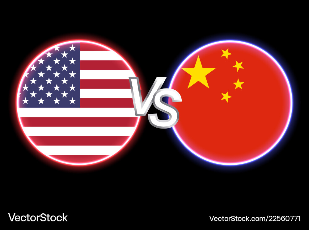 Two round shapes with flags over black background Two round shapes with flags over black background Vector Image