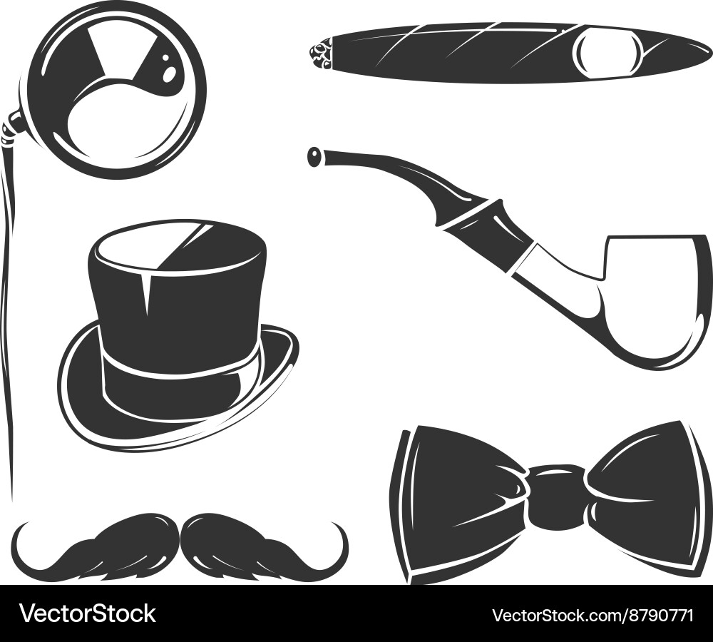 Vintage elements for tobacco gentlemen Vector Image