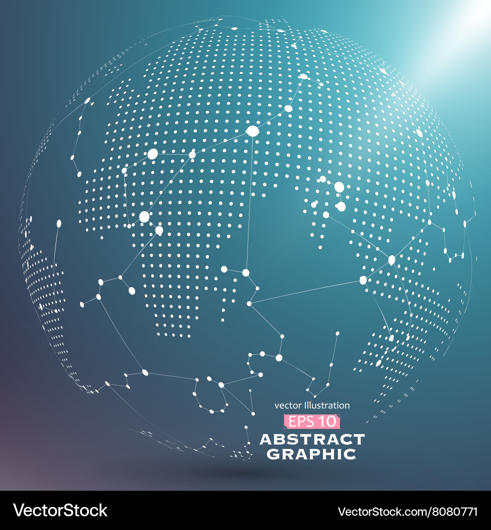 World map point line composition representing Vector Image