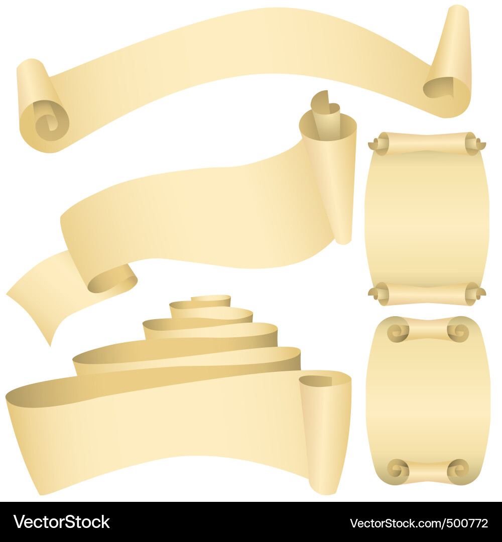 Antique Parchment Scrolls & Banners Vector Image