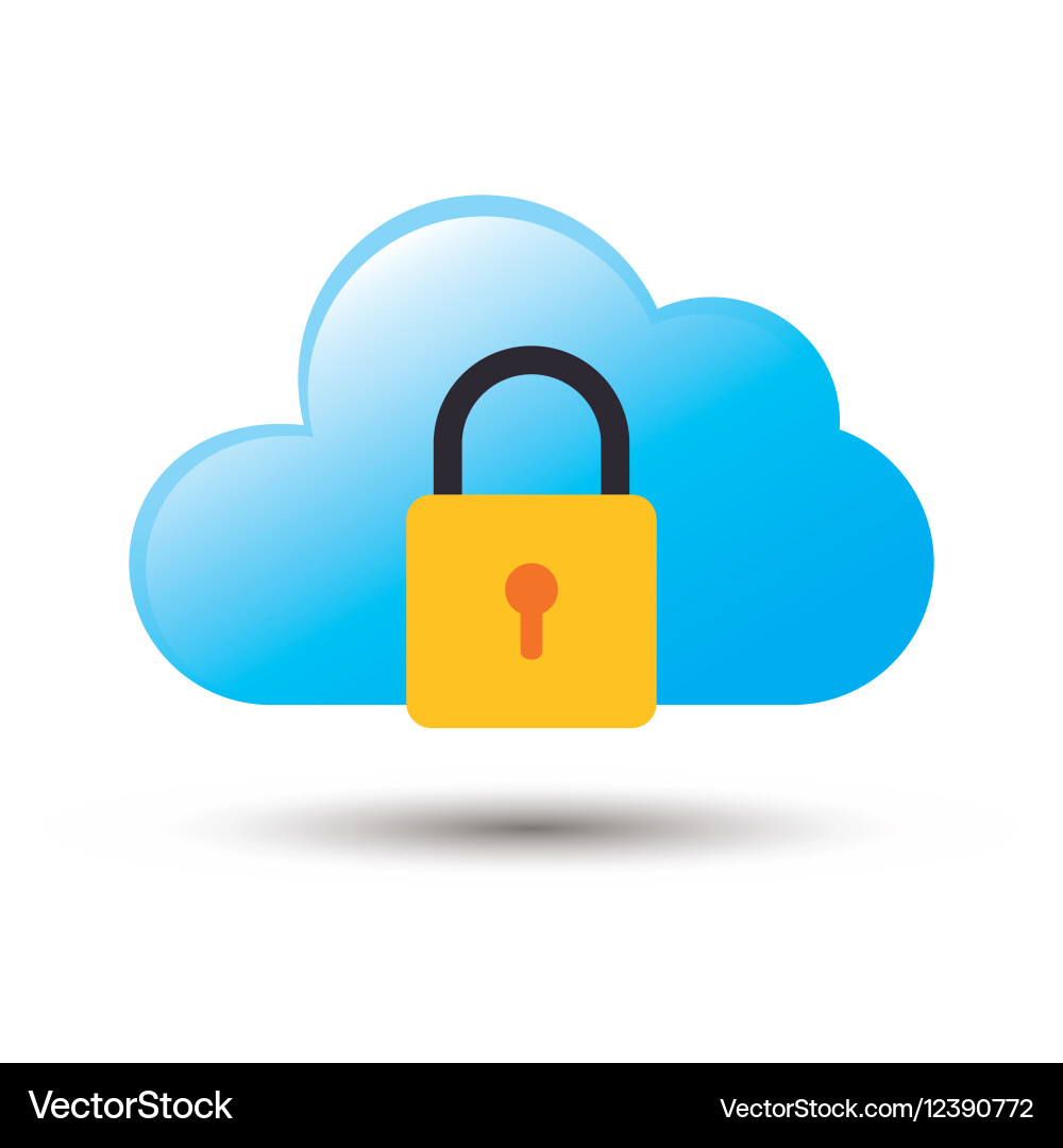Cloud security data icon vector image