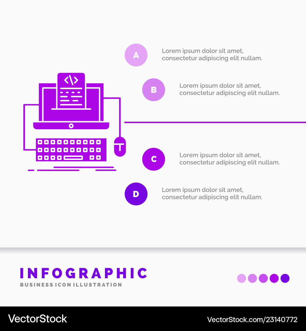 Code Screen Infographic Vector Image