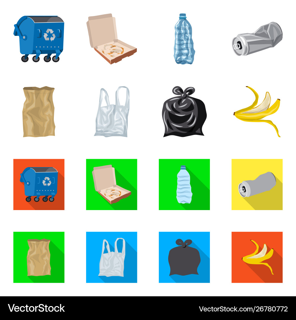 Design refuse and junk icon collection Design refuse and junk icon collection vector image