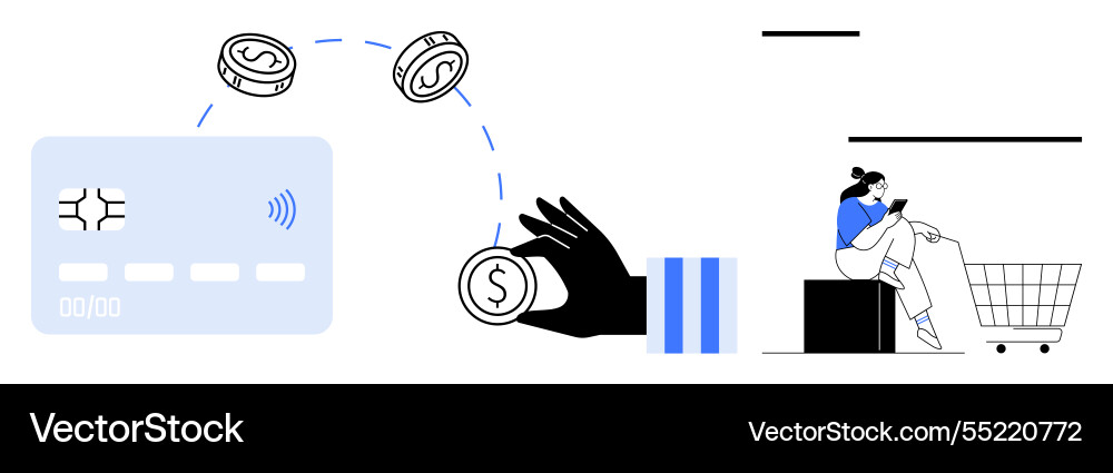 Digital payment secure transaction with card Vector Image