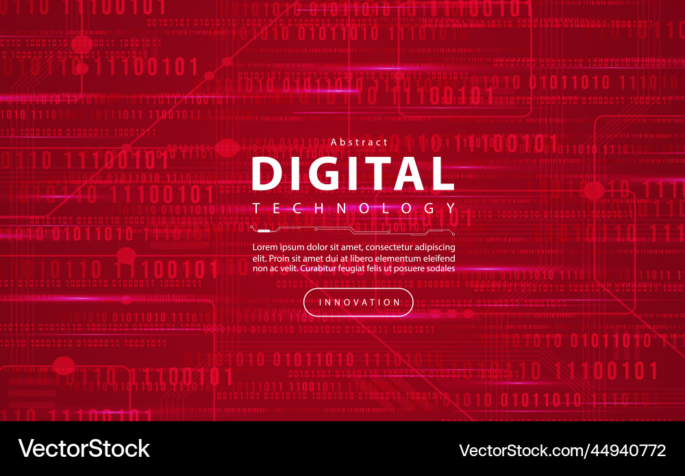 Digital technology red background concept circuit Digital technology red background concept circuit Vector Image
