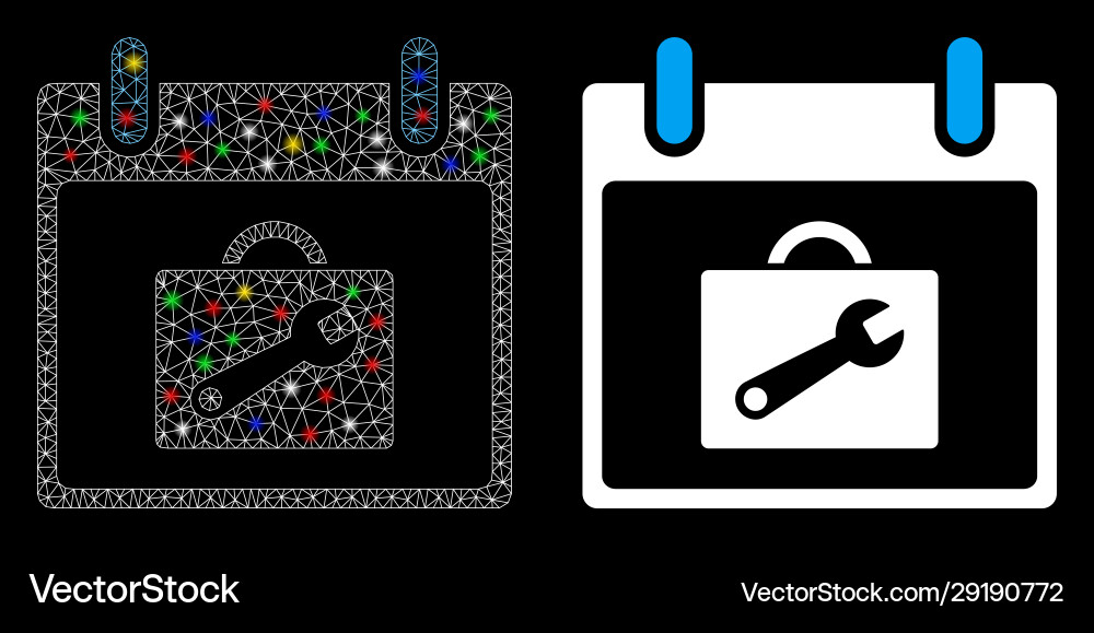 Flare mesh network toolbox calendar day icon Flare mesh network toolbox calendar day icon vector image