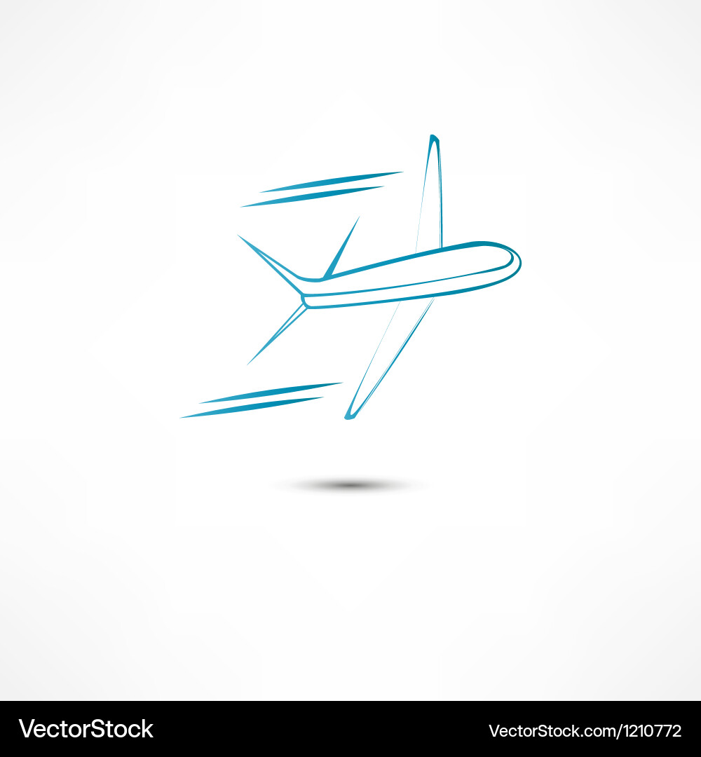 Flying airplane Royalty Free Vector Image - VectorStock
