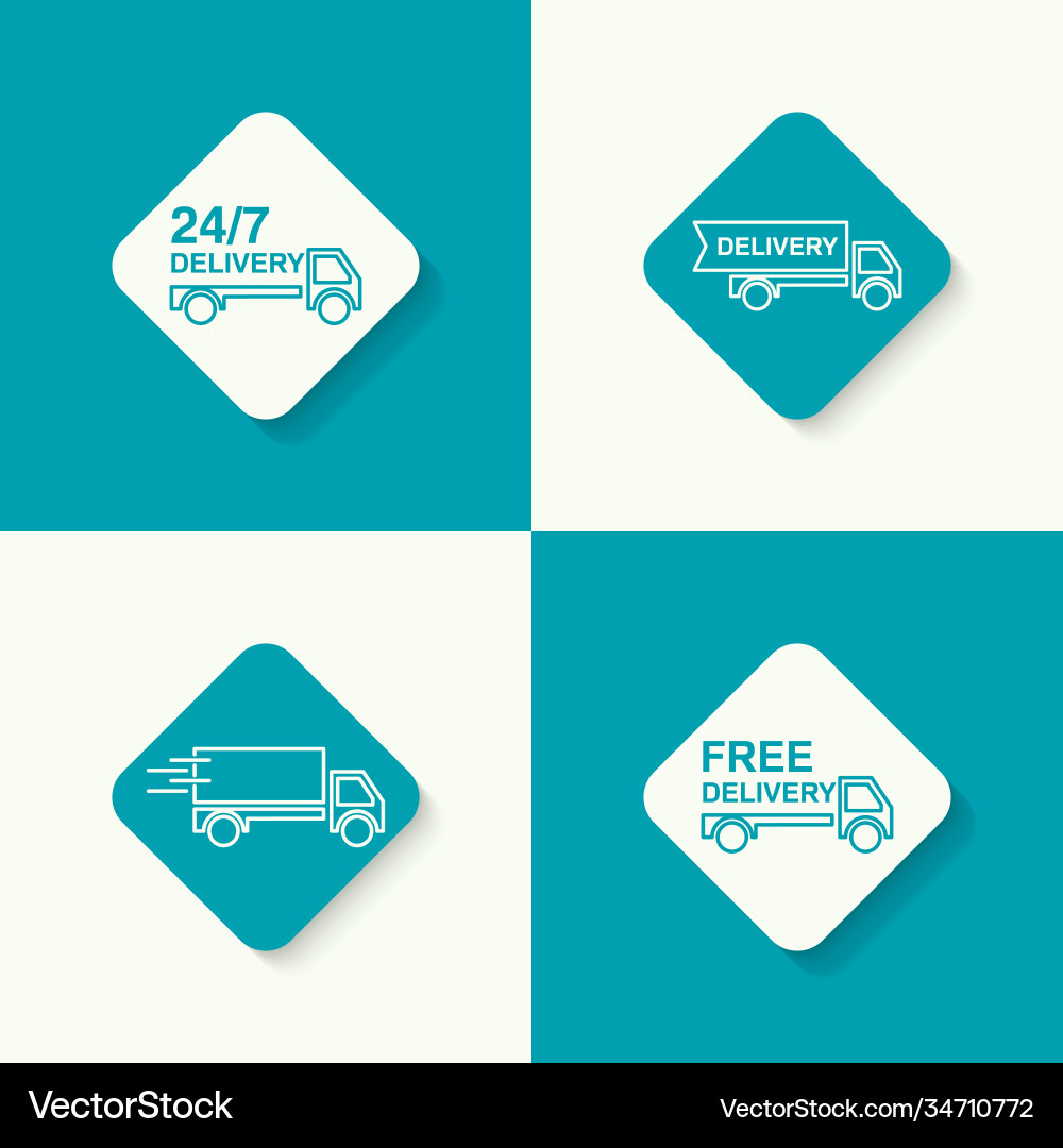 Freight transport set icons Freight transport set icons vector image