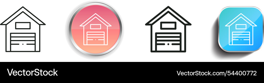 Garage icon thin linear regular and button style vector image