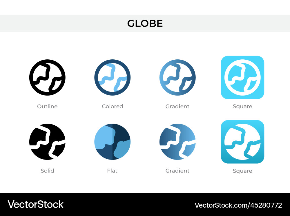 Globe icon in different style icons Globe icon in different style icons vector image