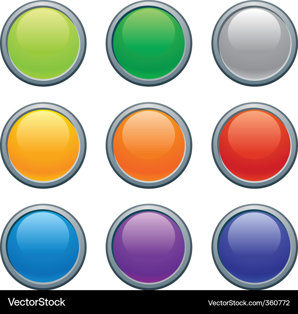 Glossy Buttons Collection Vector Image