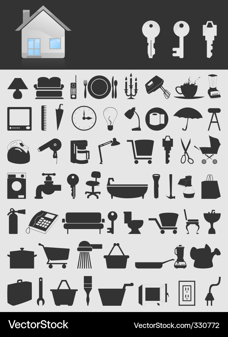 House Icon Set Vector Image