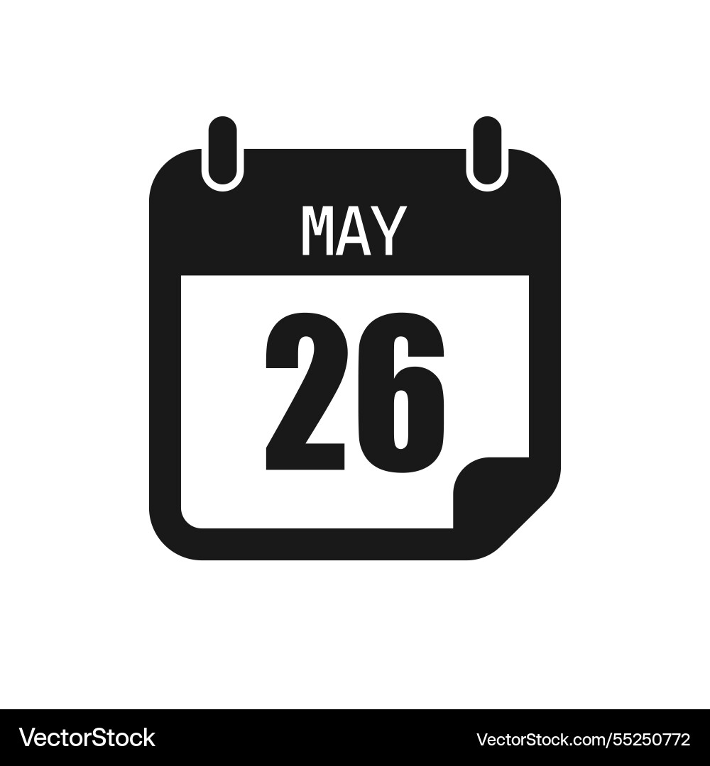 Icon page day calendar 26 may month Royalty Free Vector Icon page day calendar 26 may month Royalty Free Vector