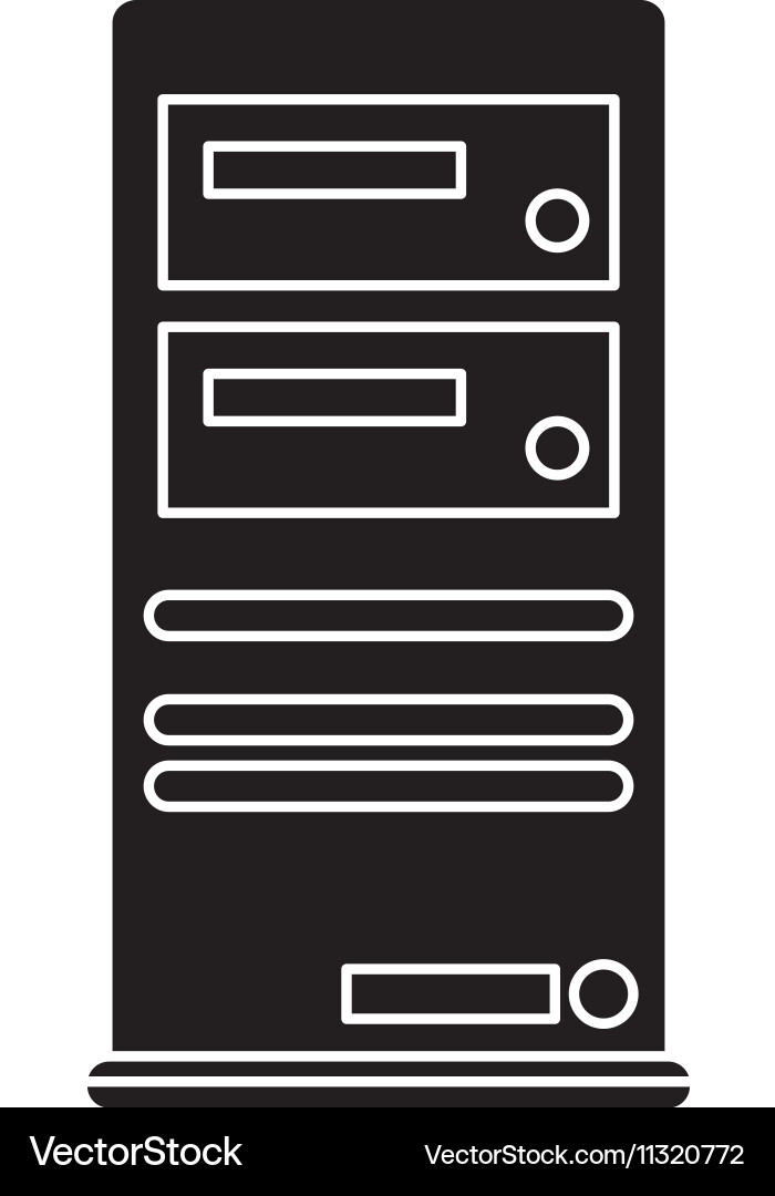 Isolated cpu device design vector image