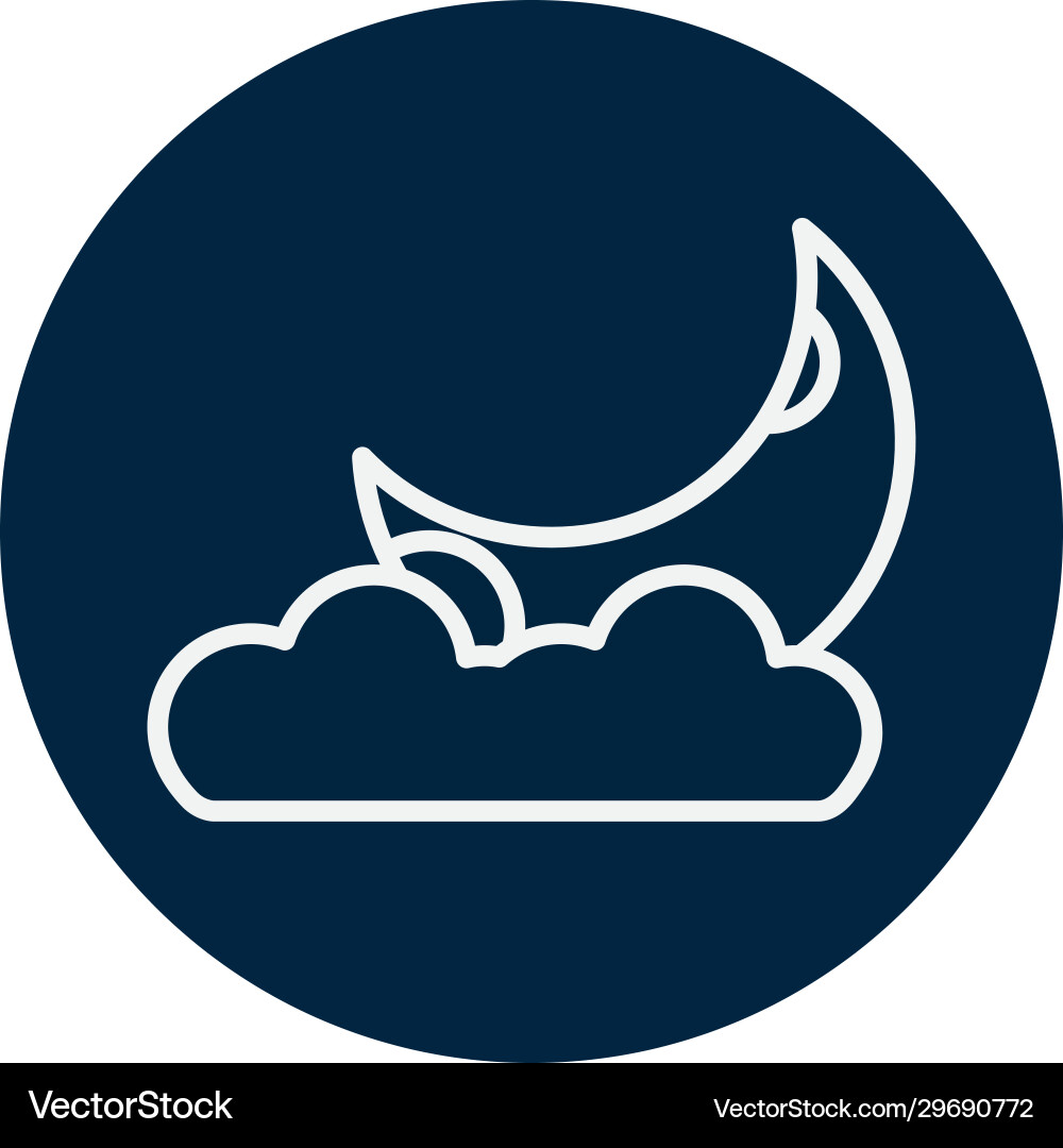 Isolated moon and cloud line block style icon Isolated moon and cloud line block style icon vector image