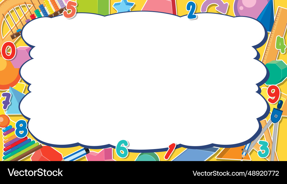 Math border background surrounded by number Math border background surrounded by number vector image