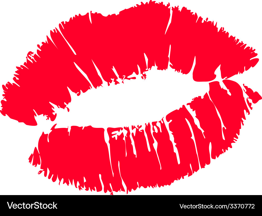 Red Kiss Lips Vector Image