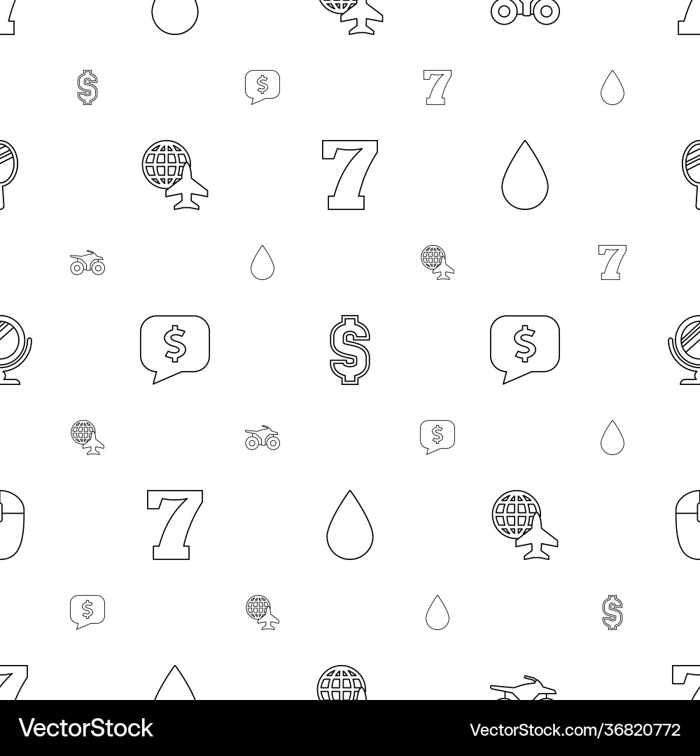 Reflection icons pattern seamless white background vector image
