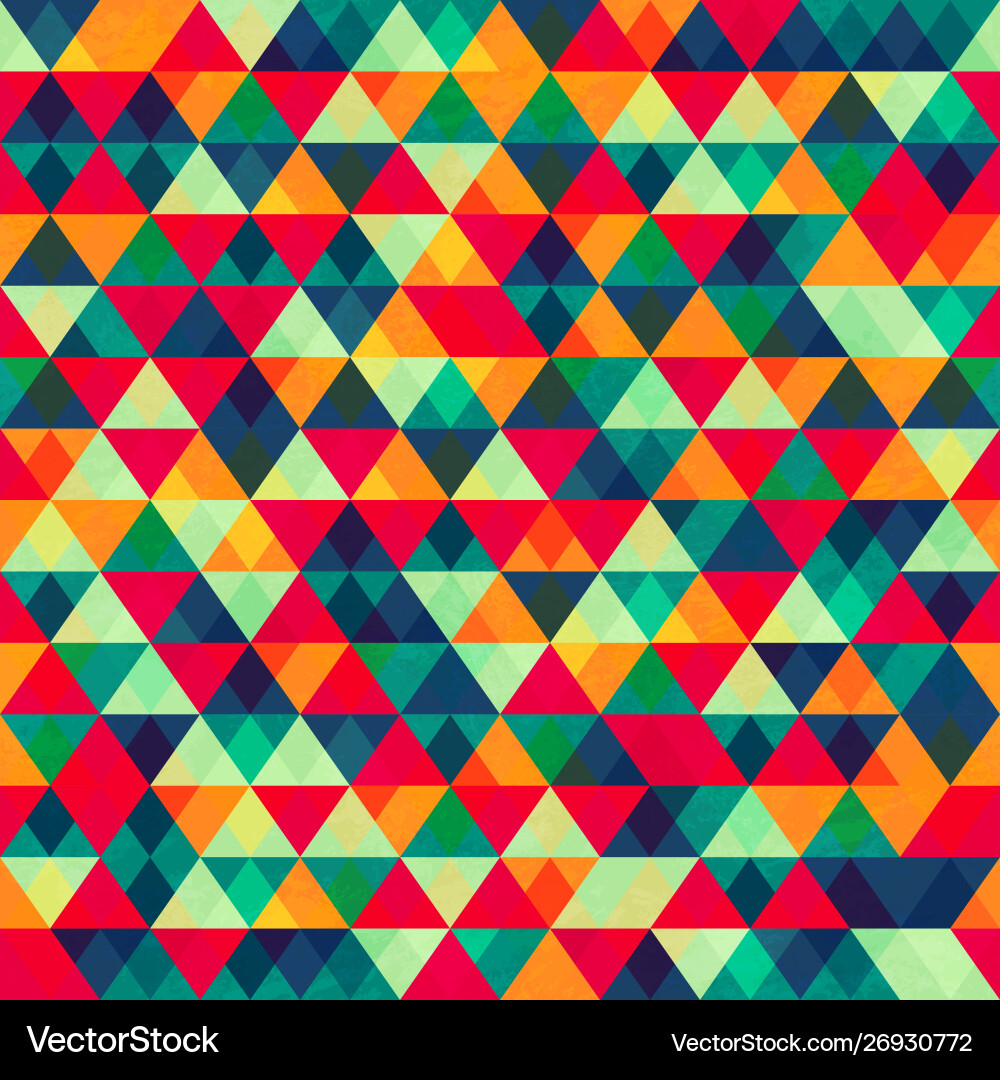 Retro Geometric Triangle Pattern Vector Image