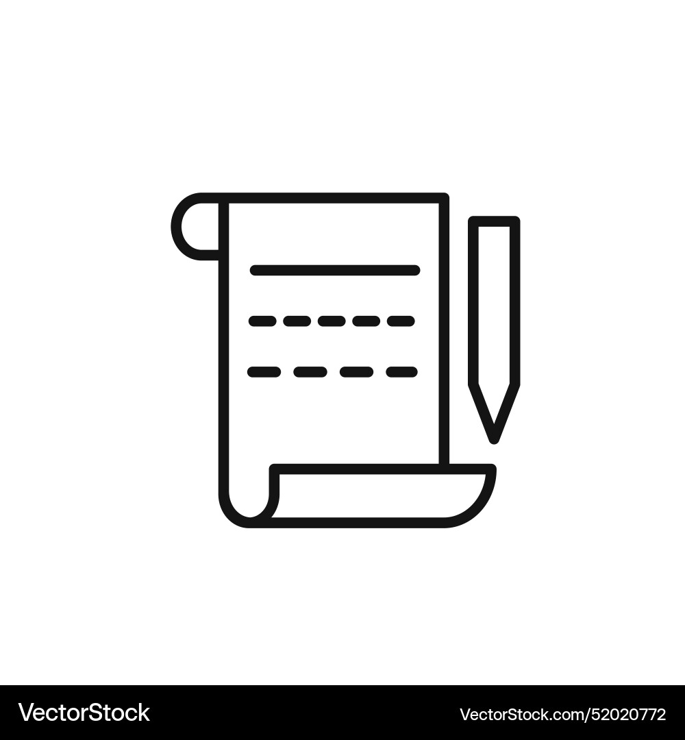 Script icon outline collection in black Script icon outline collection in black vector image