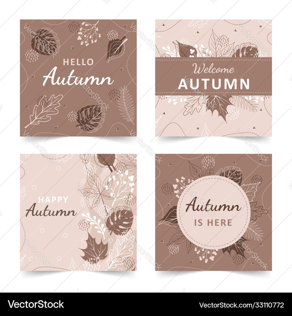 Set autumn backgrounds with abstract elements Set autumn backgrounds with abstract elements vector image