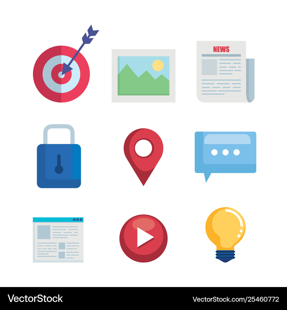 Set digital data with chat bubbles Set digital data with chat bubbles vector image