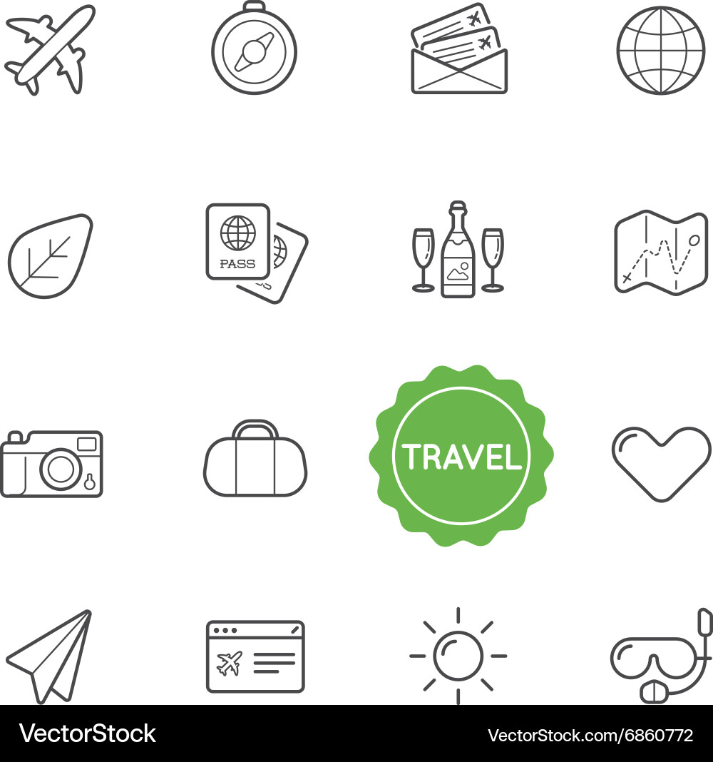 Set of travel holiday elements can be used as logo Vector Image