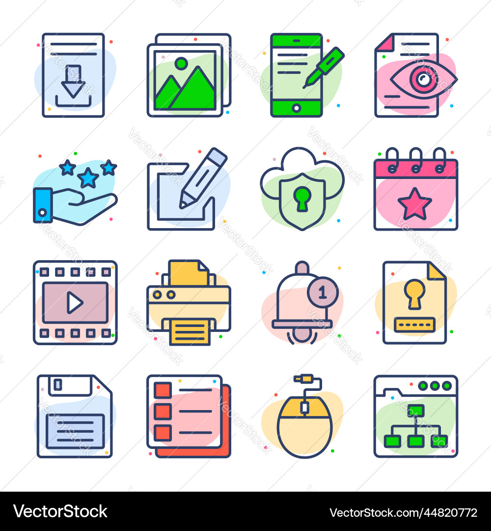 Set of user interface icons web design vector image