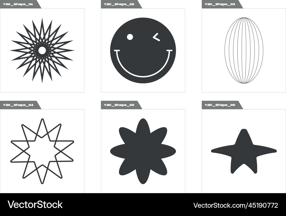 Set of y2k style objects extraordinary Set of y2k style objects extraordinary vector image