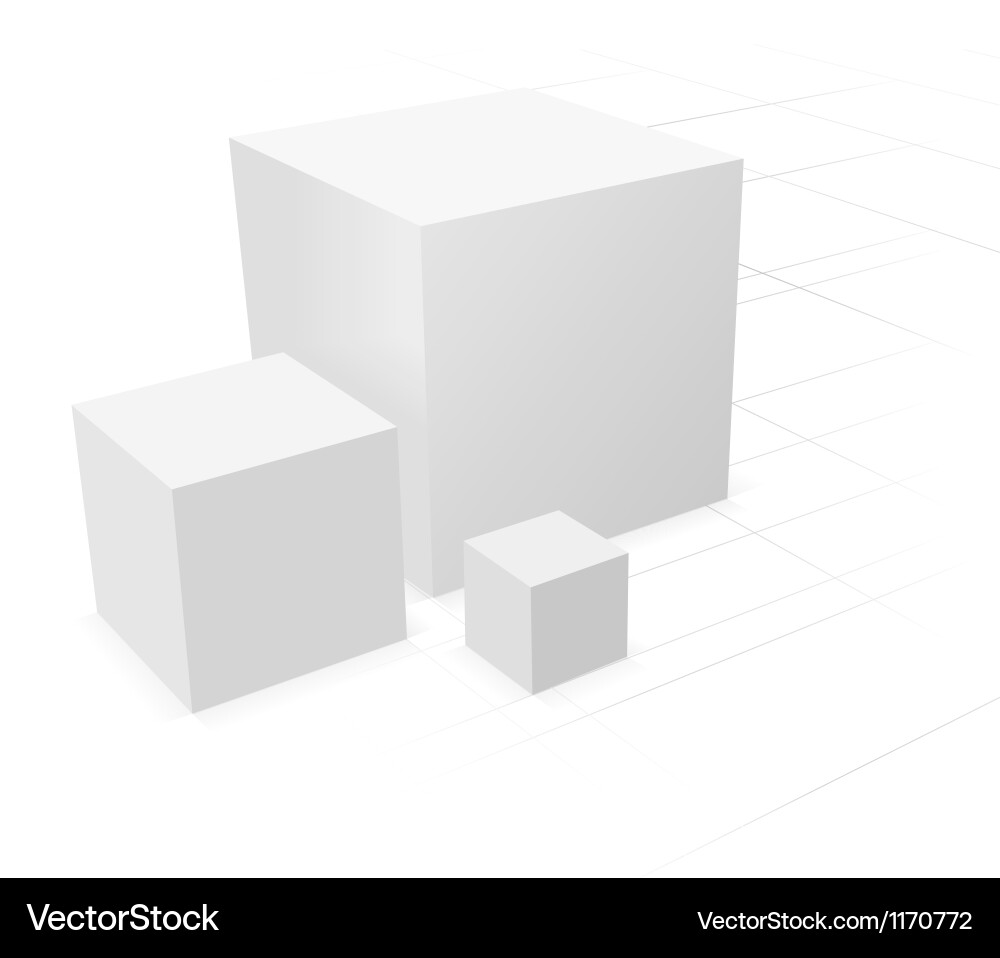 Three Interlocking Cubes - 3D Abstract vector image