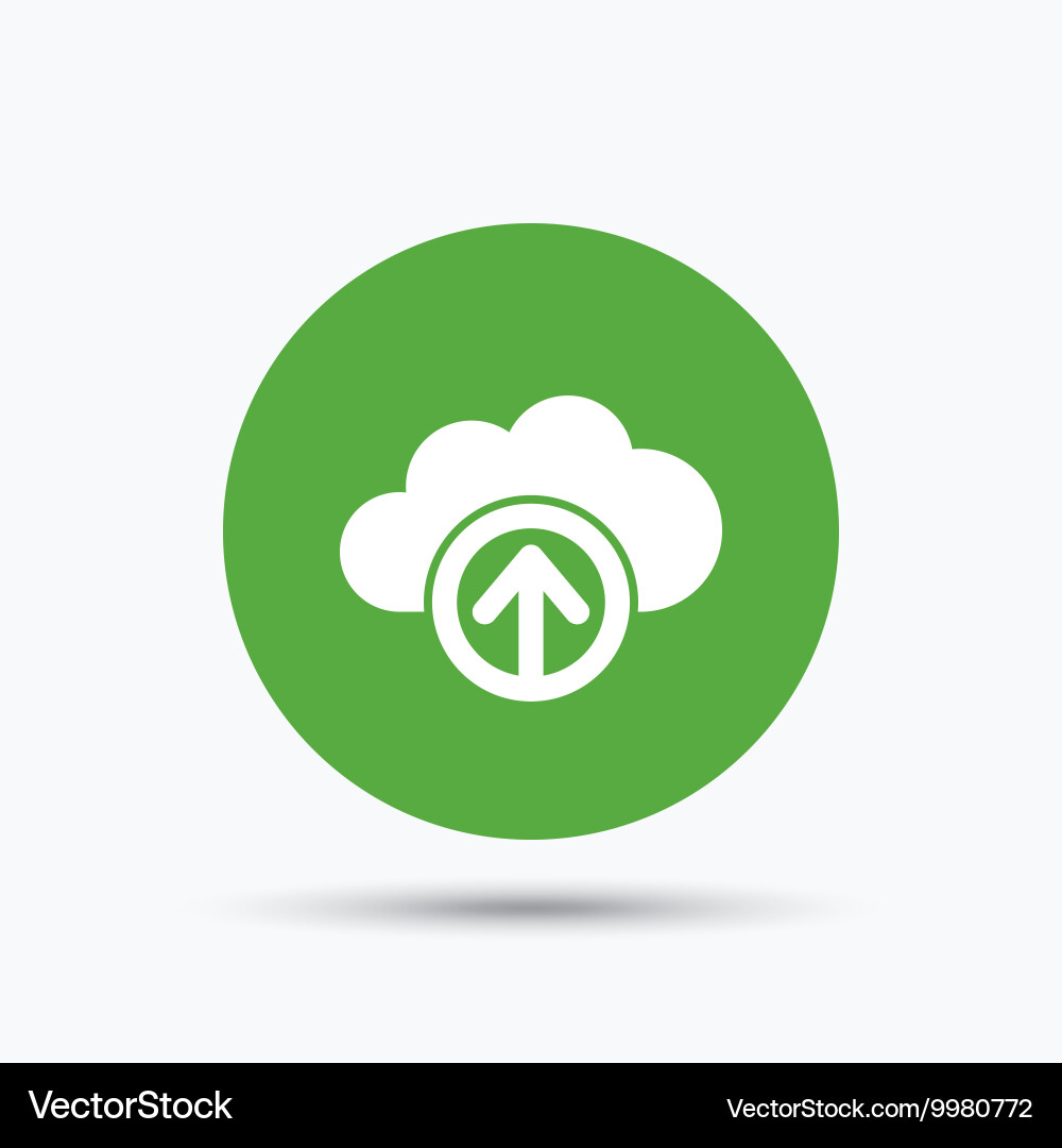 Upload from cloud icon data storage sign Vector Image