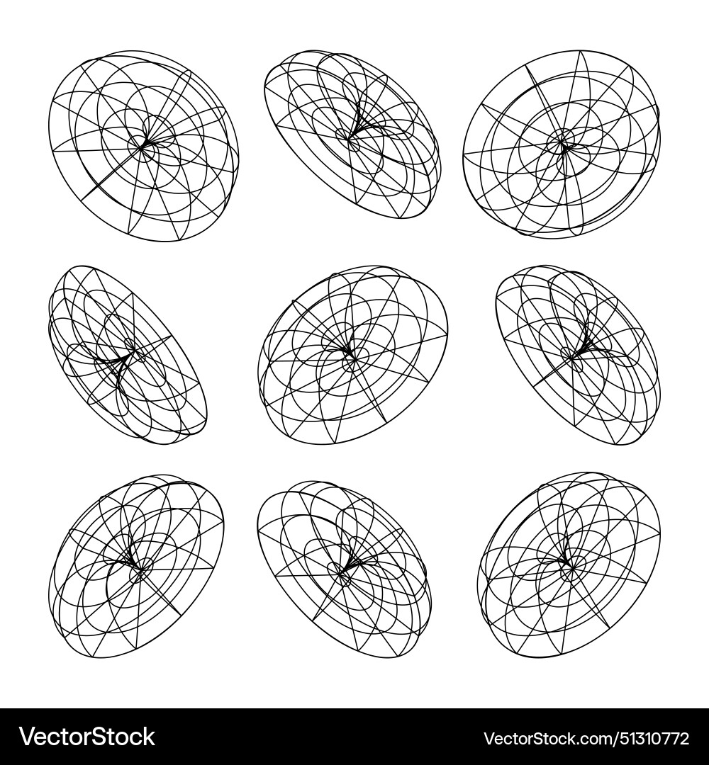 Wireframe lined shapes perspective mesh 3d grid Wireframe lined shapes perspective mesh 3d grid Vector Image