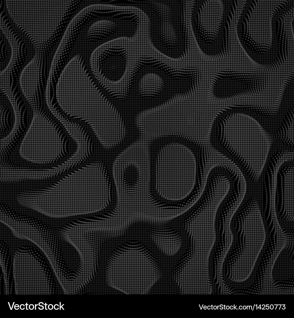 Abstract monochrome distorted mesh vector image