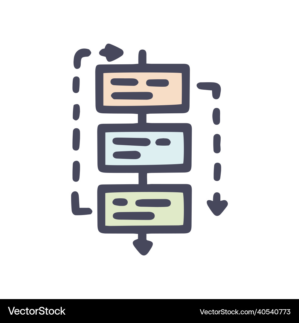 Algorithm change color doodle simple icon Vector Image