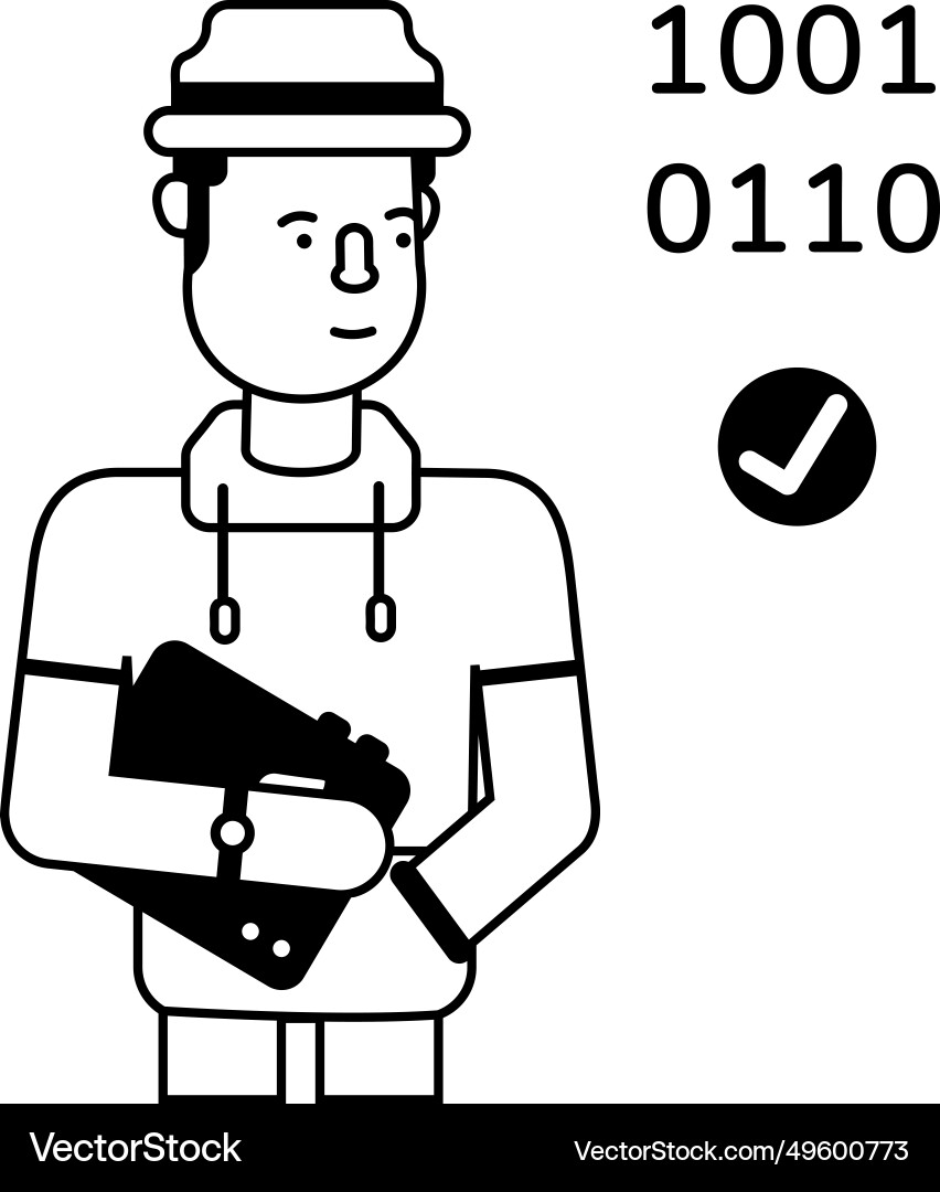 Binärprogrammierer Vektorbild