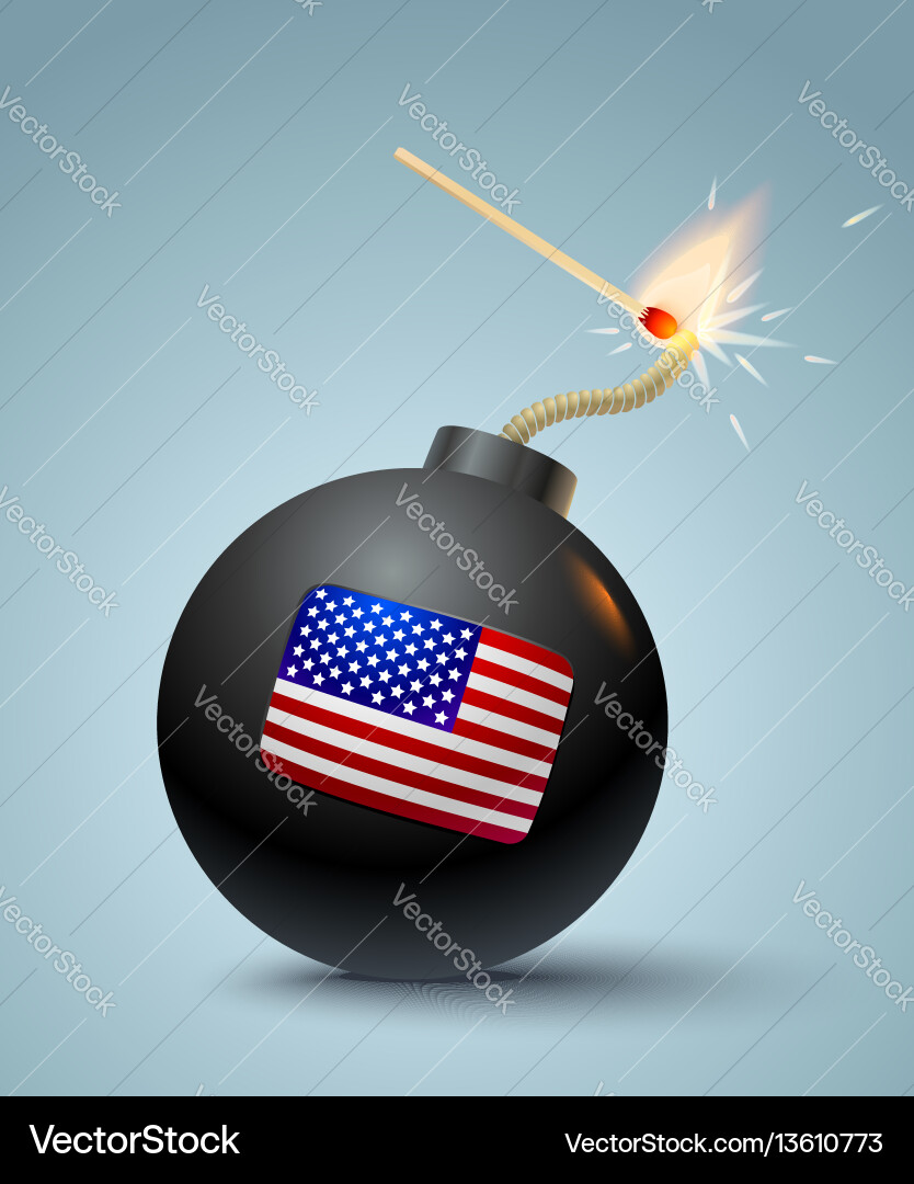 Bomb with american flag Bomb with american flag vector image