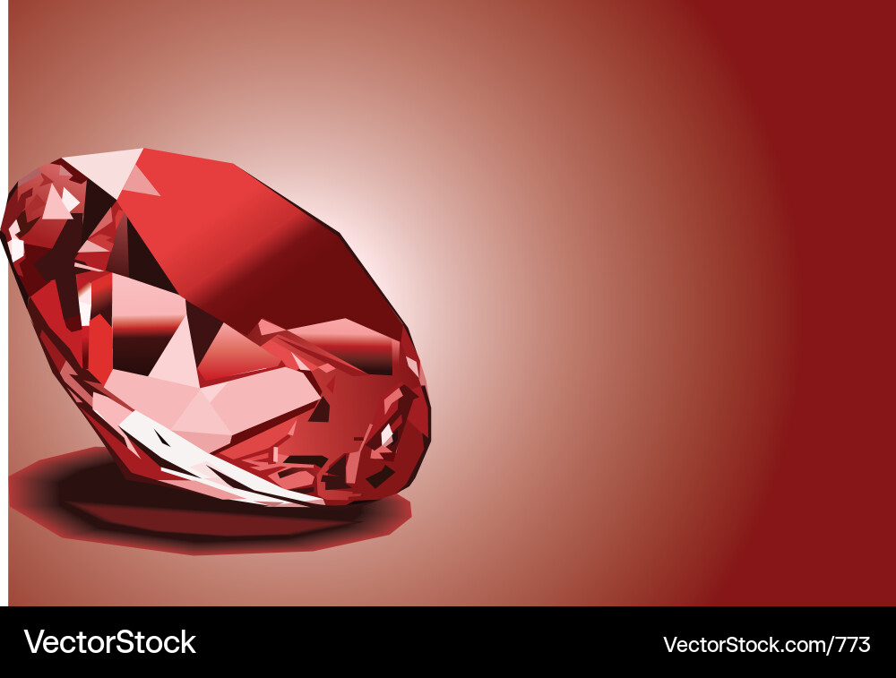 Bright Red Ruby Gemstone vector image