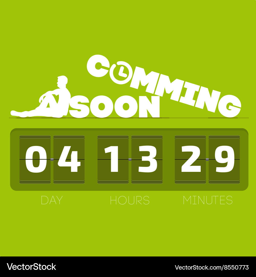 Coming soon with countdown timer vector image